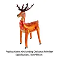 Standing 4D Christmas reindeer foil balloon for festive party decoration, 73x116cm - 4D Standing Christmas Deer