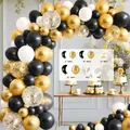 Elegant gold black and white balloon arch kit for wedding and birthday party decorations - HY09-Black Gold White Confetti / Approx 100 Pieces Set
