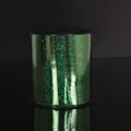 Close-up of 250 yards green holographic laser ribbon for wedding decorations and balloons. - 250 Yards/Pack / Green