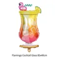 Flamingo cocktail glass foil balloon for birthday party decorations, size 85x40cm. - Flamingo Cocktail Glass / 85x40cm
