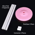 Pink balloon column stand kit with three 40cm poles and connectors for party decoration - Pink Base and 1.2m PVC Rod