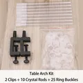 Kit d'arche de ballons de table réglable avec 2 pinces, 10 tiges et 25 anneaux - Kit Arche Ballon de Table / Bâtonnet en cristal