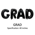 Set aus 40 Zoll schwarzen GRAD Buchstabenballons für die Abschlussfeier Dekoration - GRAD / Schwarz