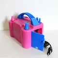 Bomba de globos eléctrica portátil con boquillas dobles y compartimento en rosa y azul - Enchufe UE 220V / 200*130*160mm