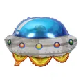 UFO spaceship foil balloon for space themed kids birthday party decorations, silver variant - Spaceship / 55x65cm