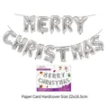 Silver 16-inch Merry Christmas foil balloon letters set shown with paper card packaging detail - Merry Christmas / 14 Pieces/Pack / Silver