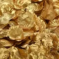 Shiny gold artificial rose petals for wedding aisle decor and party confetti tossing - 100 Pieces / Gold