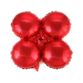 Vibrant red four-leaf clover aluminum foil balloon for wedding party arch decorations - 18 Inch / Round Clover / Red