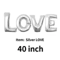 40 inch silver LOVE foil balloon for wedding and Valentine's Day decor - LOVE Collection / 40 Inch / Silver