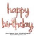 Rose gold lowercase script foil balloon set featuring happy birthday design for parties - Connected Lowercase Script / 3 Pieces/Pack / Rose Gold