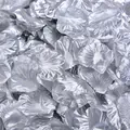 Premium artificial silver rose petals with metallic finish for wedding party decorations - 100 Pieces / Silver