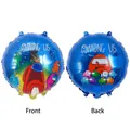 Among Us themed round foil balloons showing front and back designs for party decoration. - Space Werewolf Kill Round / 18 Inch