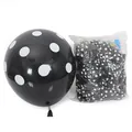 High-quality 12-inch 2.8g black latex balloons with white polka dots for party decor - 12 Inch / Polka Dot Style / 100pcs Pack / Black