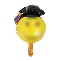 Graduation themed smiley face foil balloon with a black mortarboard cap for party decoration - Small Doctor Smiley Head Style / 47x28cm