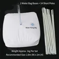 Kit de support d'arche de ballons avec 2 bases à eau et 14 tiges pliables pour fêtes - Kit d'Arche de Ballon (Style Sac d'Eau) / 14 Tiges Courtes + 2 Bases de Sac d'Eau
