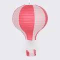 Decorative 16-inch red and white striped hot air balloon folding paper lantern - 16 inch 40cm / Rose White Stripes