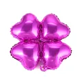 Fuchsia four-leaf clover foil balloon made of heart shapes for party arch decoration. - 18 Inch / Clover Heart / Rose Red