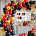 Elegant red black and gold balloon arch garland kit for wedding and party decorations - HY15-Red Black Gold Confetti / Approx 100 Pieces Set