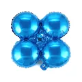 Glossy blue four-leaf clover shaped aluminum foil balloon for party decorations - 18 Inch / Round Clover / Blue