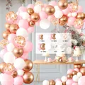 Pink and rose gold balloon arch kit for wedding and birthday parties - HY17-Pink White Rose Gold / Approx 100 Pieces Set