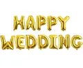 Élégant ensemble de ballons alphabet doré HAPPY WEDDING pour décoration de mariage - Happy Wedding / Or