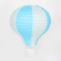 Dekorative 16-Zoll blau-weiß gestreifte Heißluftballon-Papierlaterne zum Falten für Partys - 16 Zoll 40cm / Himmelblau und Weiß Gestreift