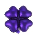 Purple four-leaf clover foil balloon with four heart-shaped segments for party decor - 18 Inch / Clover Heart / Purple