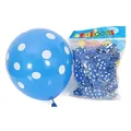 Pack of 12-inch blue latex balloons with white polka dots for festive party decoration - 12 Inch / Polka Dot Style / 100pcs Pack / Dark Blue