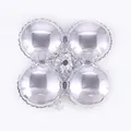 Elegant metallic silver four-leaf clover shaped aluminum foil balloon for event decor - 18 Inch / Round Clover / Silver