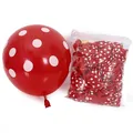 Red latex balloons with white polka dots 12-inch size for wedding and party decorations pack - 12 Inch / Polka Dot Style / 100pcs Pack / Dark Red