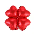 Glossy red four-leaf clover foil balloon for wedding and party arch decorations - 18 Inch / Clover Heart / Red