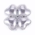 Shining silver heart-shaped four-leaf clover foil balloon for party and wedding arch - 18 Inch / Clover Heart / Silver