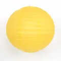 Large bright yellow decorative round paper lantern with ribbed texture for parties - 15cm / Yellow