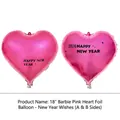 Ballon en aluminium rose Barbie de 18 pouces pour la décoration du Nouvel An 2026 - 2026 Happiness Plus / 18 Pouces