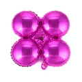 Magenta four-leaf clover foil balloon for wedding arch and party decoration. - 18 Inch / Round Clover / Rose Red