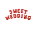 Ballons en aluminium rouge épelant SWEET WEDDING pour décoration de mariage romantique. - Sweet Wedding / Rouge