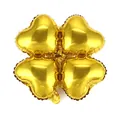 Shining golden heart shaped four-leaf clover foil balloon for celebratory events - 18 Inch / Clover Heart / Gold