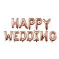 Ballons en aluminium or rose épelant Happy Wedding pour la décoration de mariage - Happy Wedding / Or rose