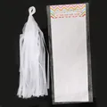 White 35cm DIY tissue paper tassel garland kit for birthday party and wedding decor - White
