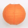 Decorative vibrant orange round paper lantern for festive wedding and party events - 23cm Regular Pole / Orange