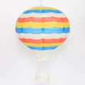 Bunter gestreifter 40cm Heißluftballon Faltpapierlaterne für festliche Party Dekoration - 16 Zoll 40cm / Regenbogenwellen