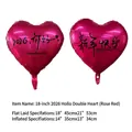 Ballon en aluminium cœur 18 pouces pour le Nouvel An 2026 rose - Bonjour 2026 / Rose rouge / 18 Pouces
