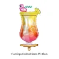 Detailed view of a flamingo cocktail glass shaped foil balloon for party decorations - Flamingo Cocktail Glass / 50 Pieces