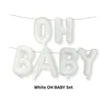 White OH BABY aluminum foil balloon letter set for baby shower party decoration - Slim White Set / Set of 6