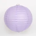 Lavender round decorative paper lantern for weddings and festive parties - 23cm Regular Pole / Light Purple