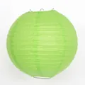 Vibrant round lime green paper lantern for wedding, festival and party decorations - 23cm Regular Pole / Dark Green