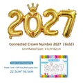 Gran globo 2027 de papel de oro con corona, 41x82cm, incluye embalaje premium - Estilo Conectado Corona 2027 / Embalaje con Tarjeta / Dorado