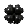 Decorative black four-leaf clover aluminum foil balloon for wedding and party arches - 18 Inch / Clover Heart / Black