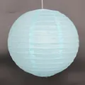 Decorative light blue round paper lantern for weddings and festival celebrations - 23cm Regular Pole / Sky Blue