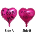 Ballon en aluminium rouge rose en forme de cœur avec I Love You et texte romantique - Je t'aime + Ensemble pour toujours / Rose rouge / 18 Pouces